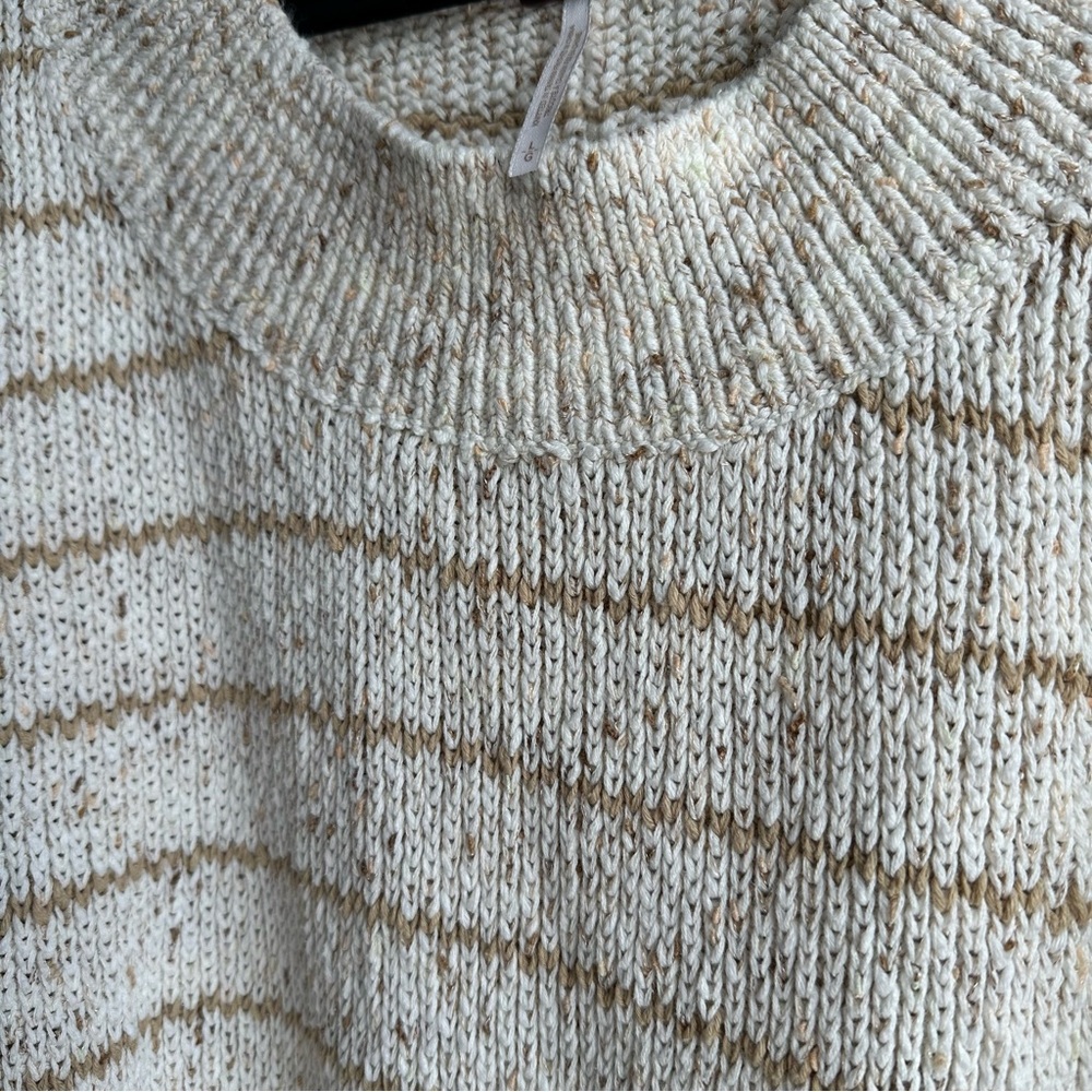 Free People Cream and Tan Striped Sweater - Picture 4 of 6